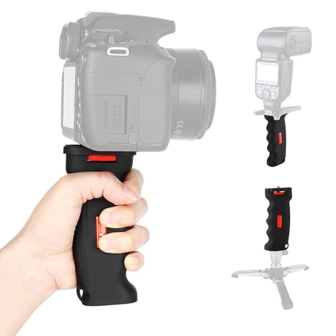 6 Handheld Grip with 1/4" Screw for Camera & Smartphone – Black - Image 1